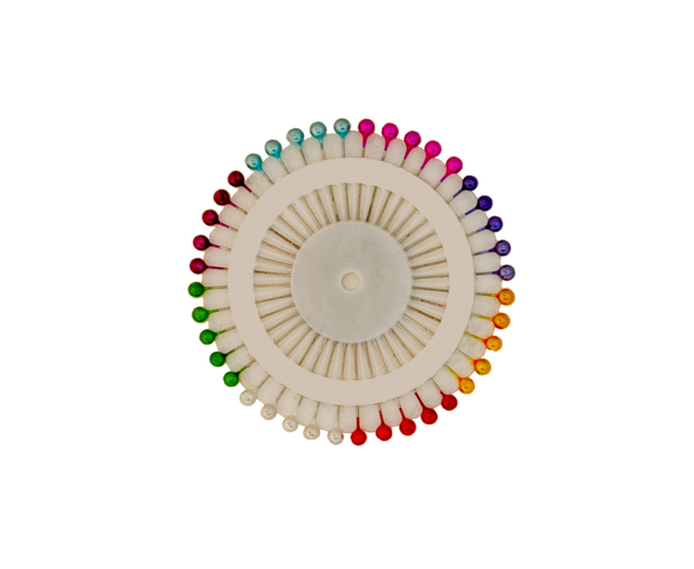 Alfiler Rodela Cabeza Color 40un